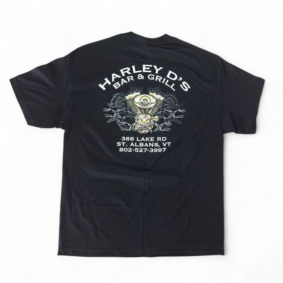 Hot Leathers Fire Fighter T-Shirt Mens XL Black Biker Bar Graphic Logo - Picture 2 of 6